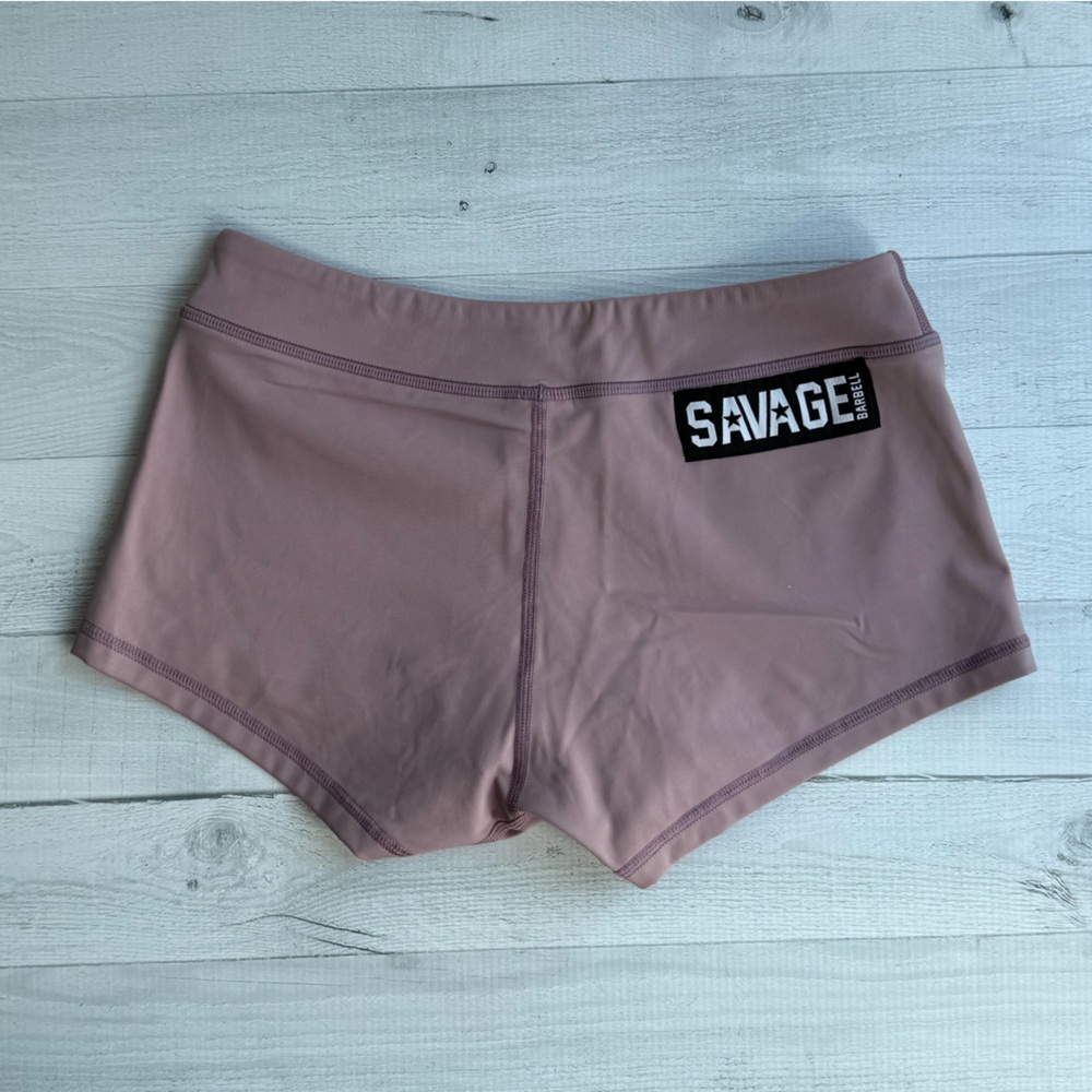 Savage Barbell Mauve Classic Booty Shorts 2.5” Size S